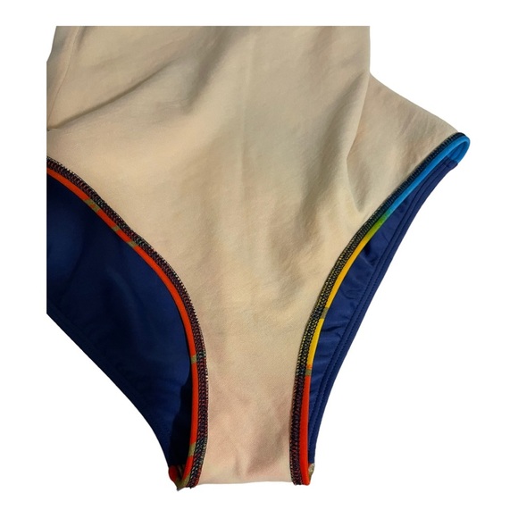 Aguia one piece swimsuit. Round open back. Colorful pattern Brazil. Size 12. - Picture 10 of 12